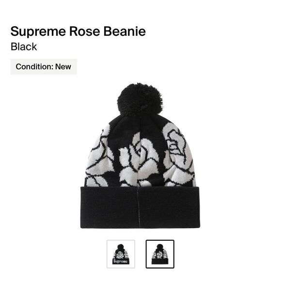 Supreme Rose Beanie “Black”  - Picture 2 of 4